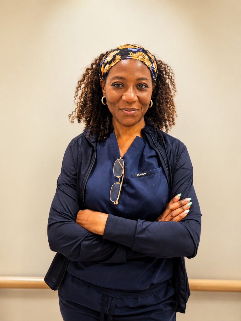 Professional registered nurse providing clinical wellness care